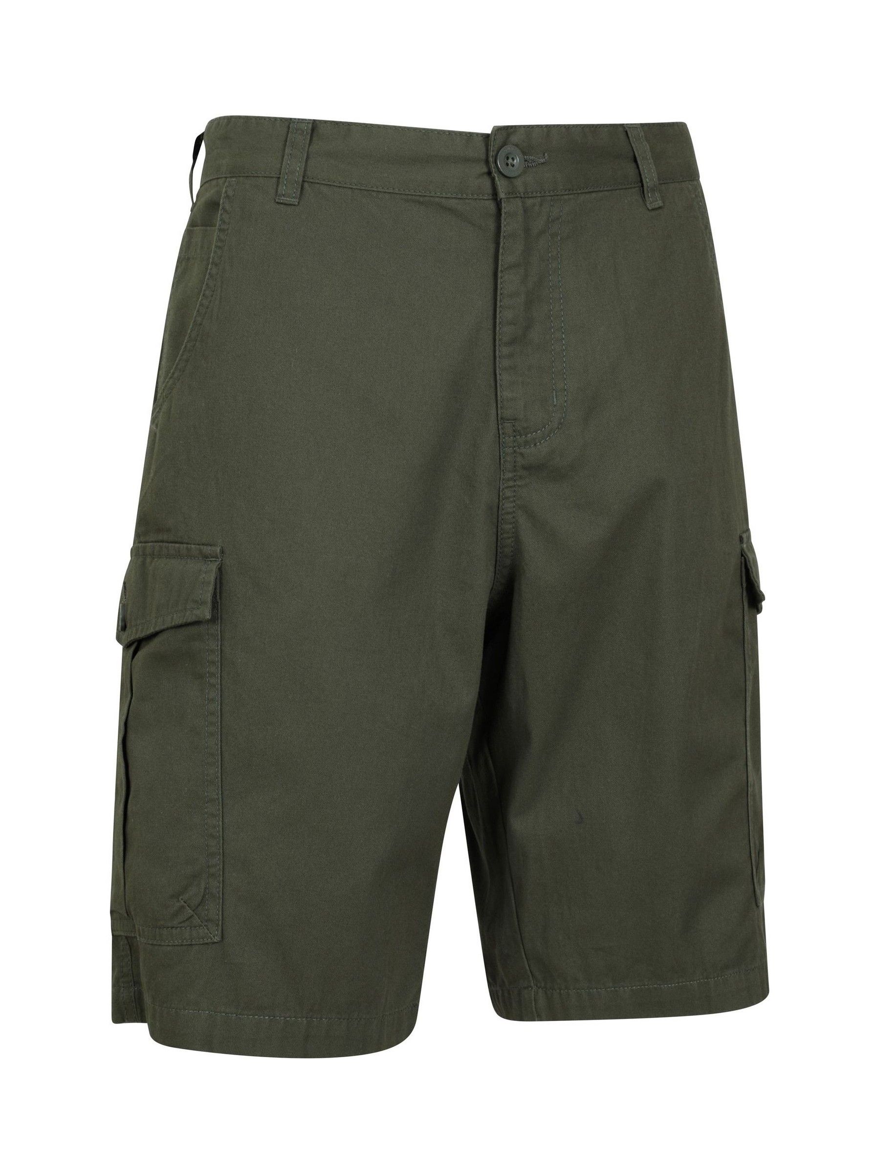Groen - Mountain Warehouse Mens Lakeside 100% Cotton Cargo Shorts