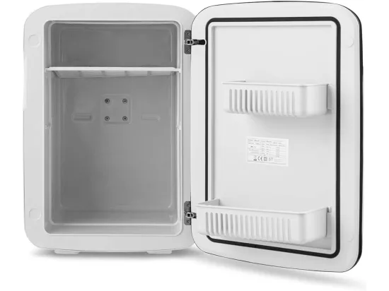 Mini Frigo 15L Mini Réfrigérateur 2 en 1 Fonction de Refroidissement et de Chauffage, Température -3 ℃ ~ 50 ℃, Mini frigo Portable 76 KWh/an pour Maison/Voiture (Blanc) [Classe énergétique E]