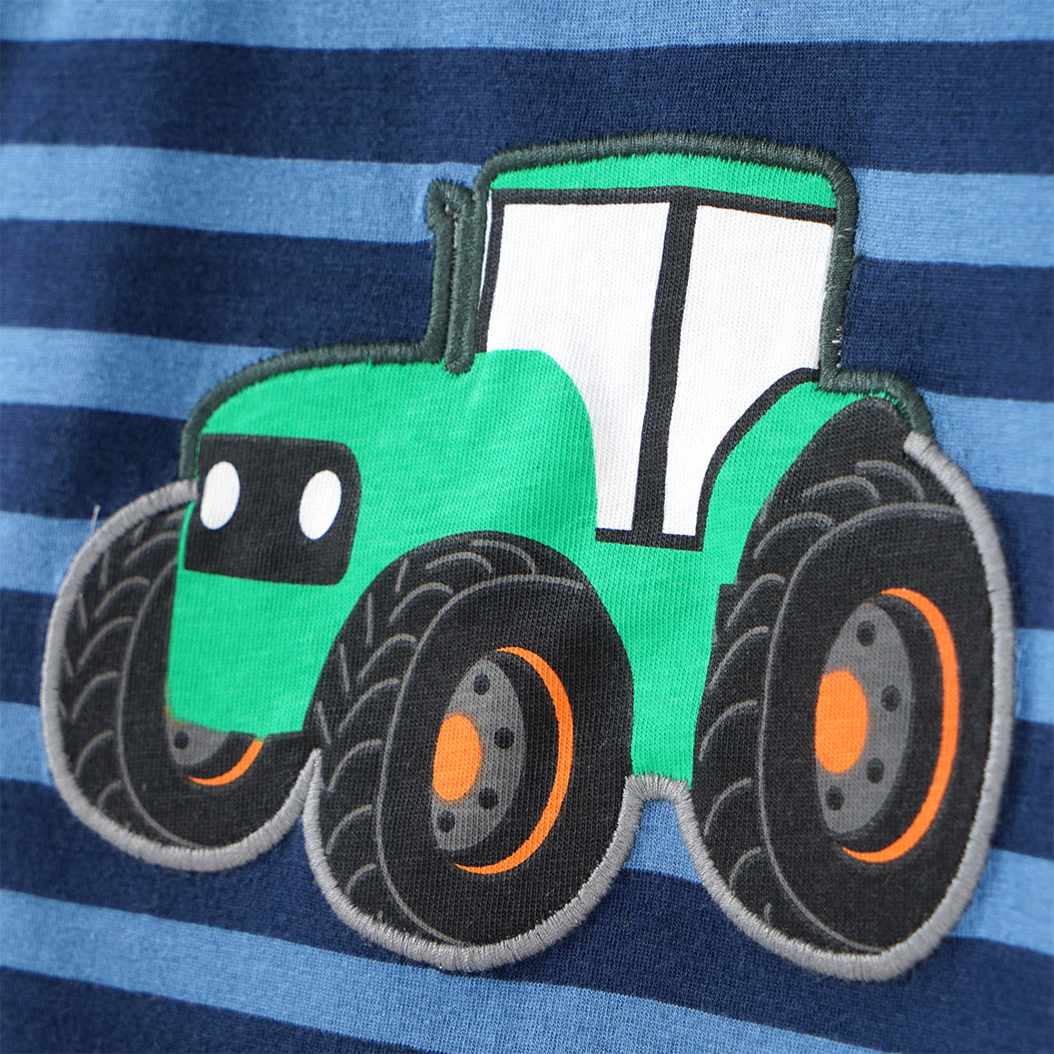 Topomini Baby Langarmshirt mit Traktor-Applikation dunkelblau / blau