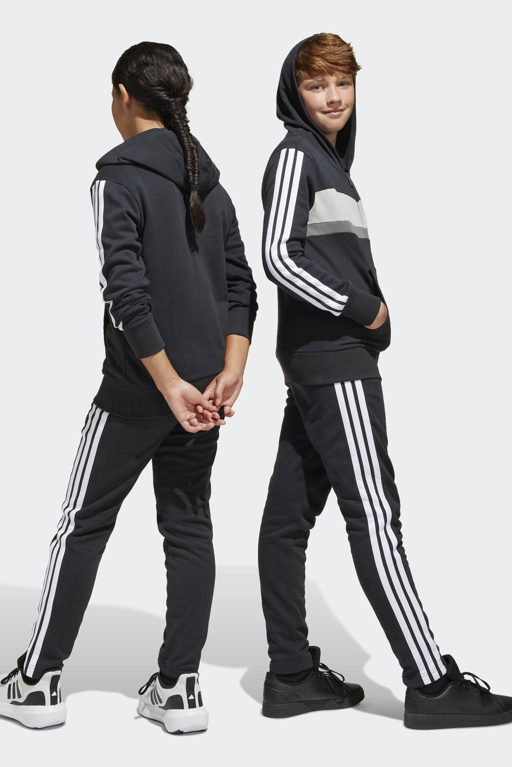 adidas joggingpak zwart/wit