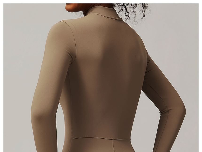 Skinniano - Lange, effen jumpsuit met halve rits