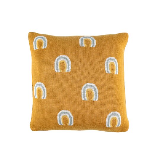 Tiga, Stegi & Ops Coussin tricot en jacquard BIO   Ocre        de               Noukies