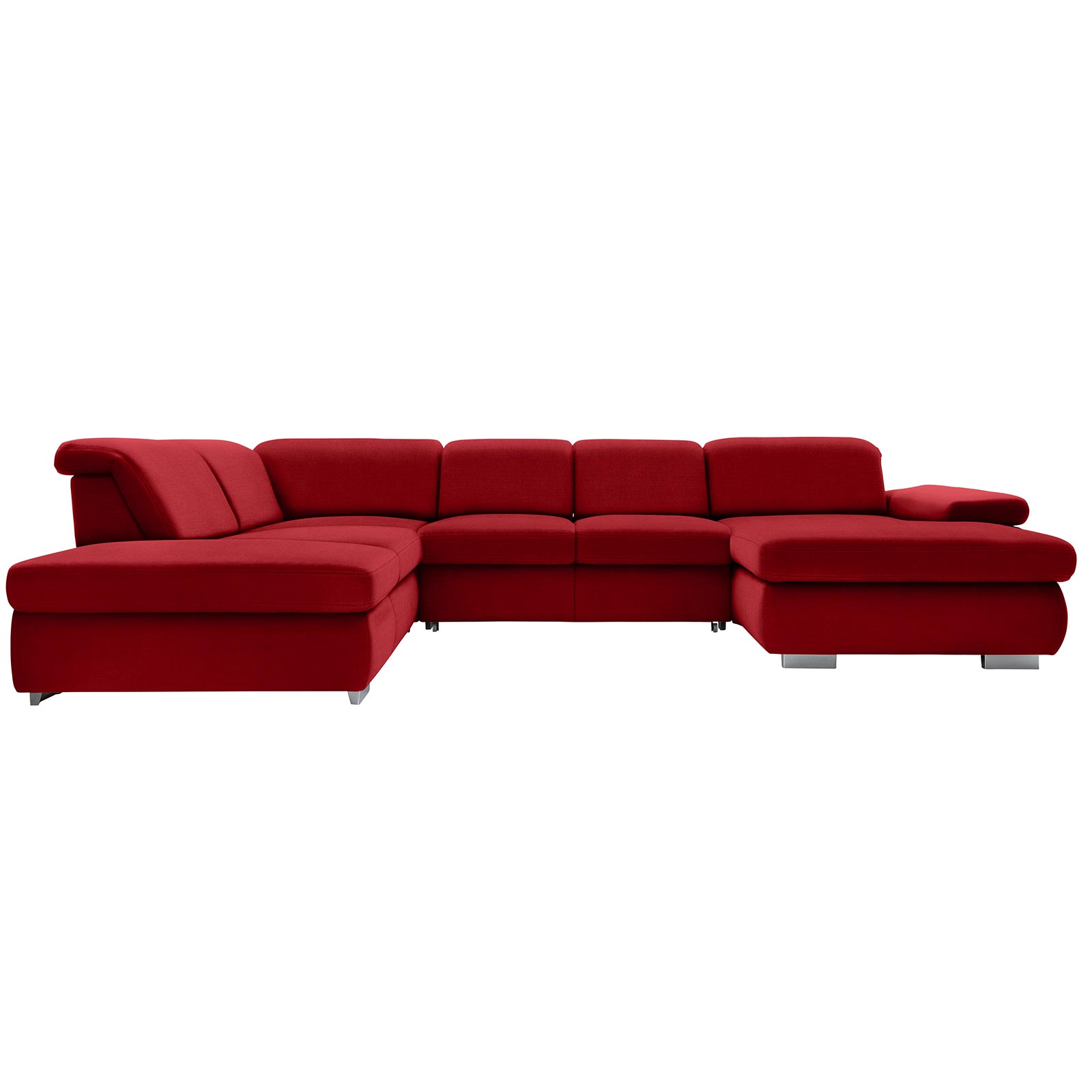 polsterpower Boxspring-Wohnlandschaft - Miro bordeaux - Basismodell - Recamiere rechts