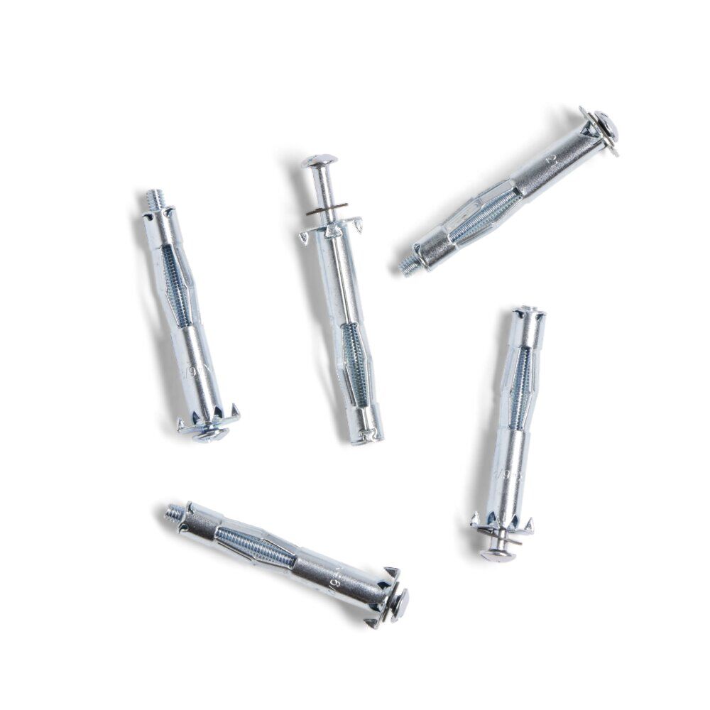 Lot de 5 chevilles métal avec vis Ø8x46mm charge 30kg