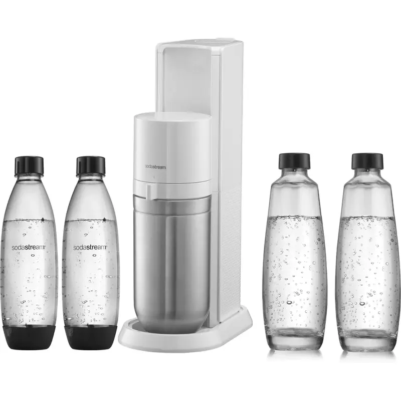 Machine à soda et eau gazeuse Sodastream DUO Blanche + 2 carafes + 2 bouteilles