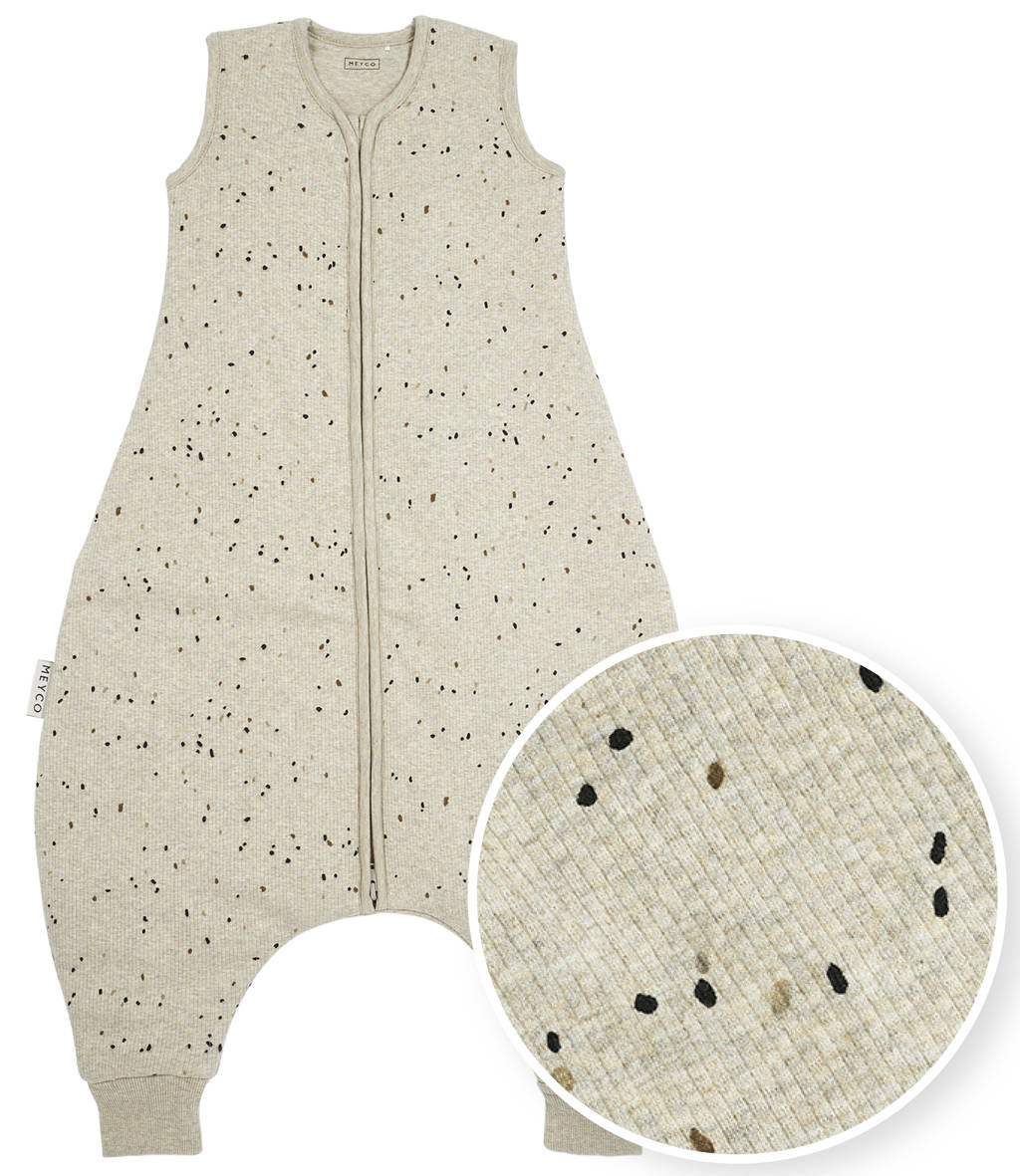 baby winter slaapoverall jumper Rib Mini Spot sand melange