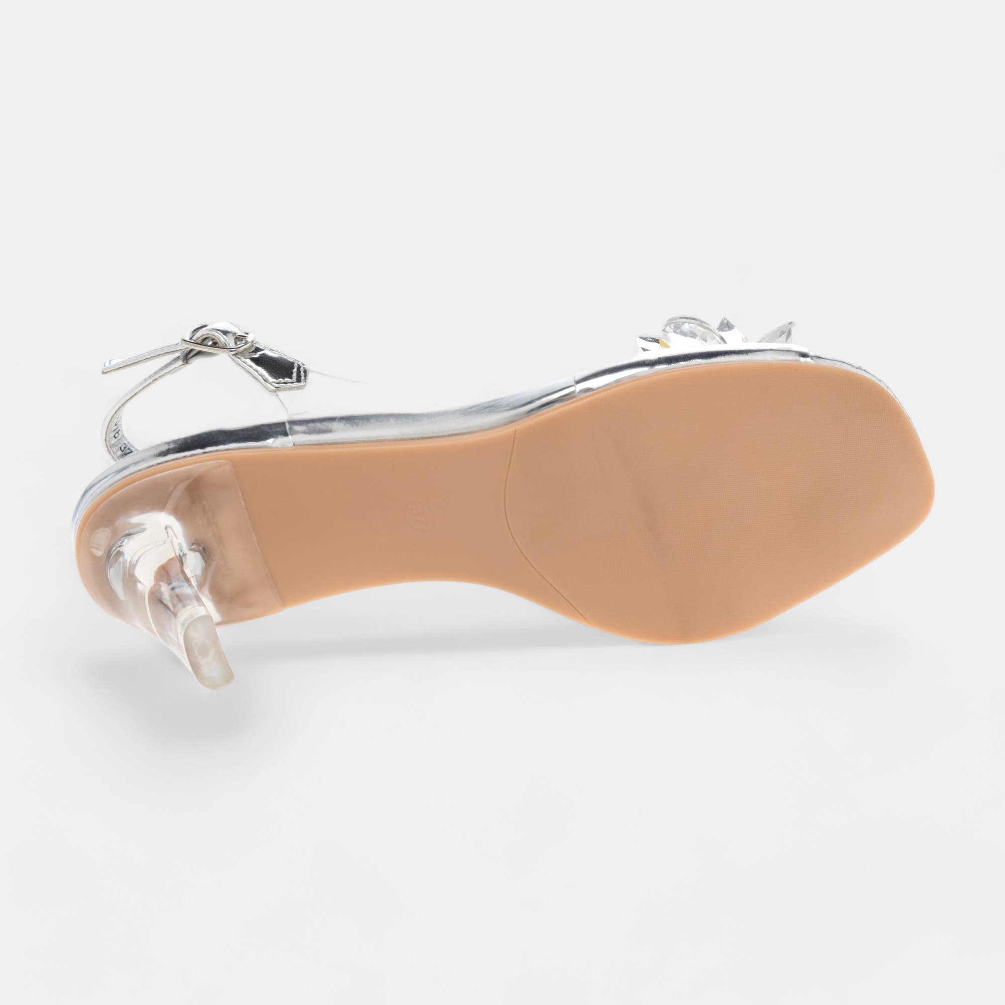Nu-pieds à talon Femme argent