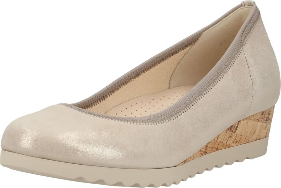 Gabor 82.641.12 Pumps Leer Beige Dames Sleehak Beige Goud