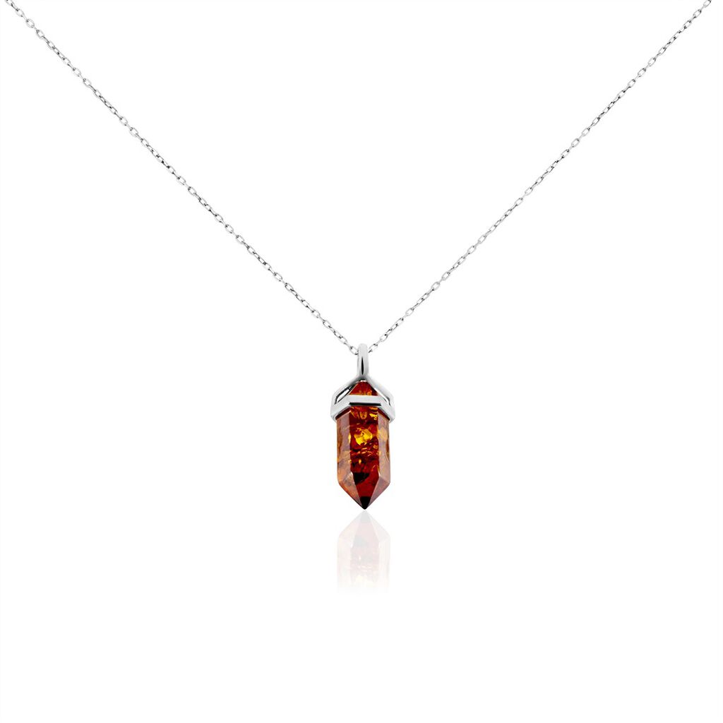 Collier Gaubert Argent Ambre
