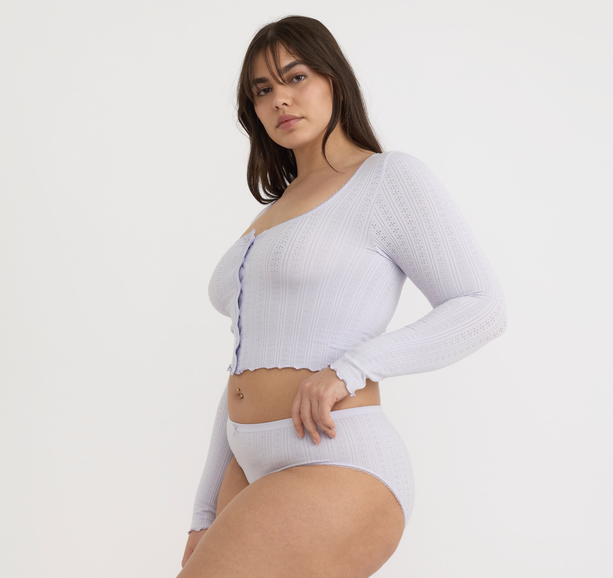 LENZING™ ECOVERO™ VISCOSE<br>Pointelle Cardigan
