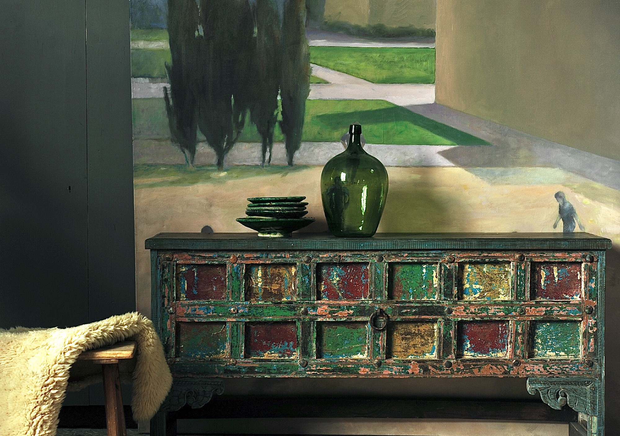 'Old Door' Konsolentisch Unikate, B 160 - 172 cm, H 87 cm, L 44 - 45 cm von fischer's lagerhaus