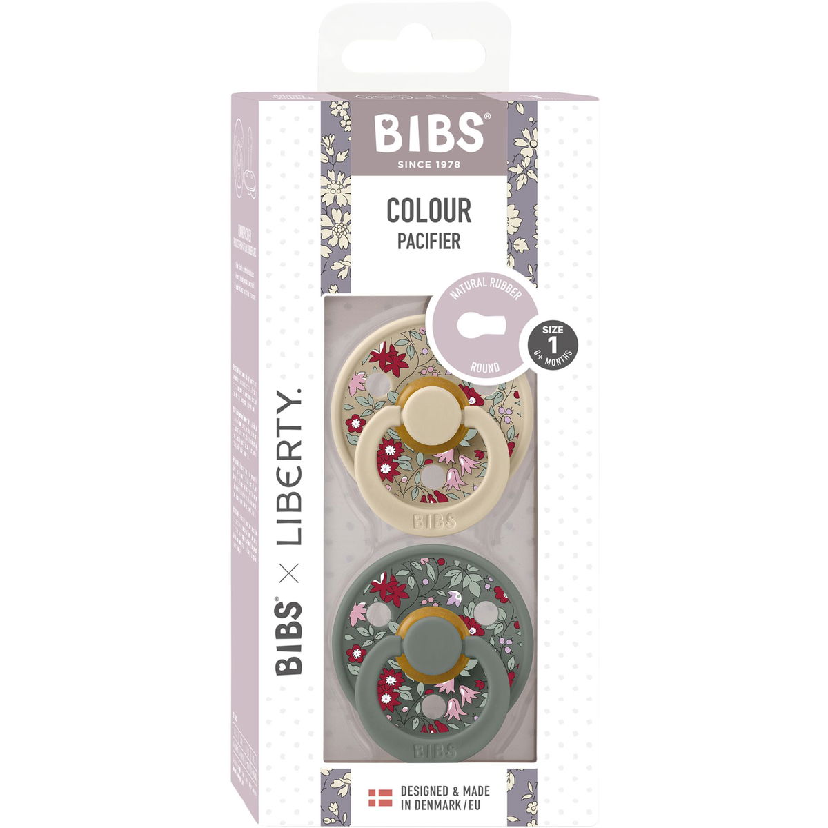 BIBSBIBS   x Liberty Schnuller Colour Latex Round chamomile lawn pine 0-6M