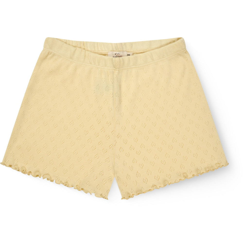 Køb COPENHAGEN COLORS Pale Yellow Pointelle Heart Shorts