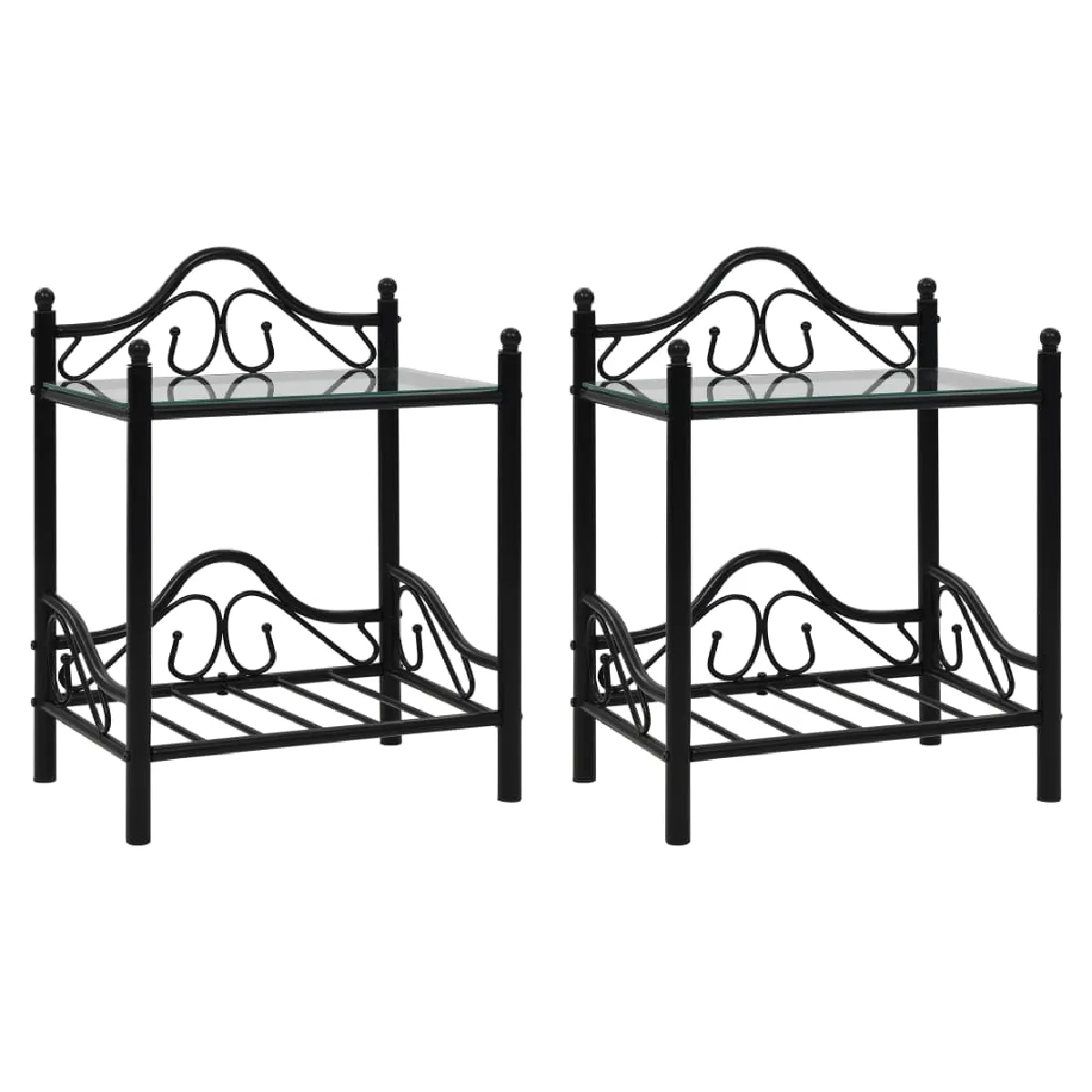 vidaXL Tables de chevet - Noir