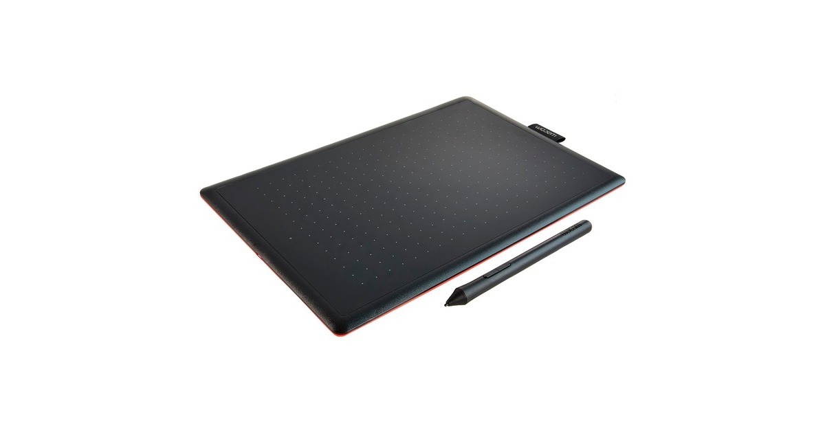 WacomOne by Wacom, medium tekentablet  (Zwart/rood)