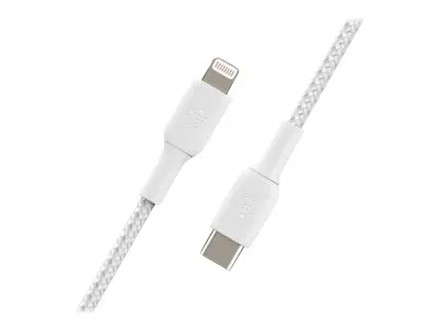 Belkin BoostCharge - Lightning-kabel - 24 pin USB-C han til Lightning han - 2 m - hvid - USB Power Delivery (18 W)