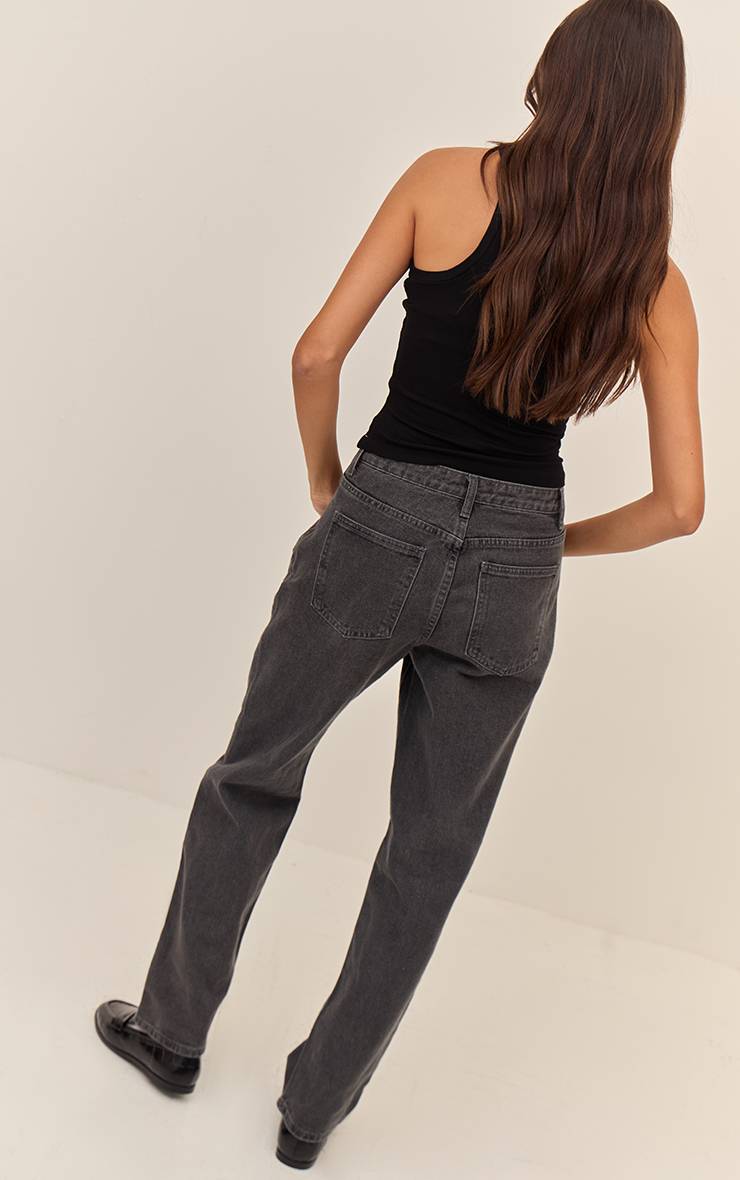 Gris Prettylittlething Jean Droit Taille Haute
