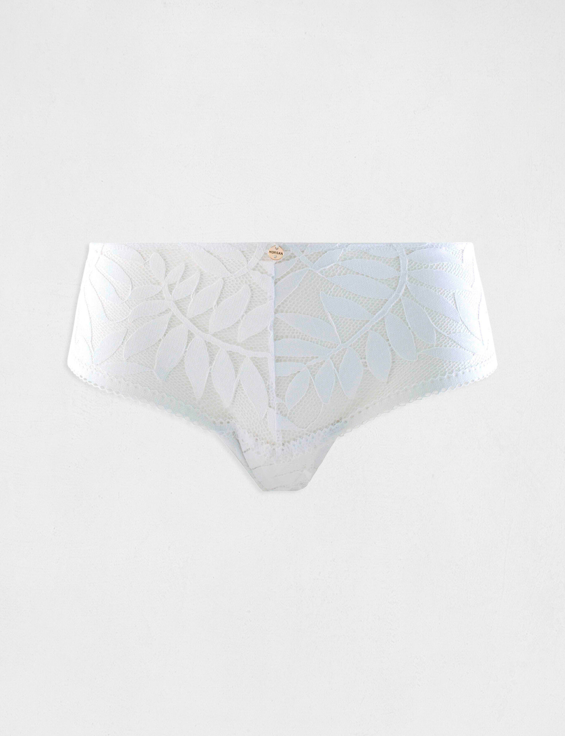 Shorty en dentelle blanc femme - blanc