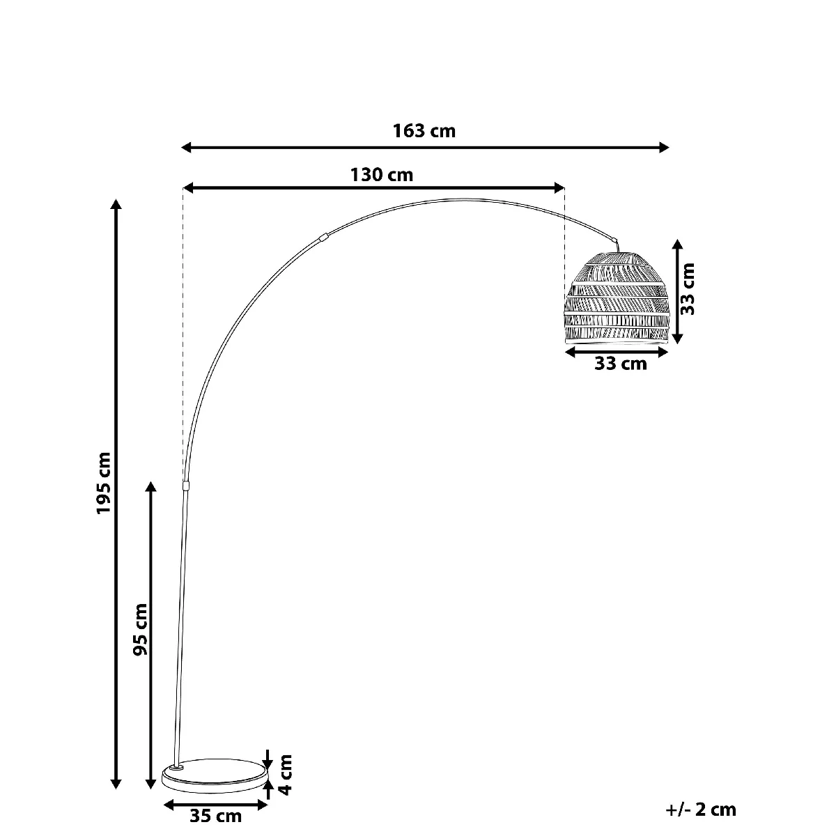 Beliani Lampadaire GUAVIARE - Rotin Beige