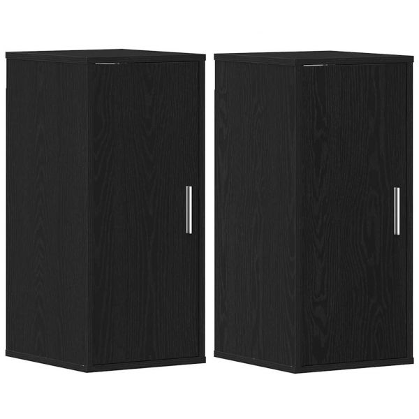 vidaXL Sapateiras 2 Peças 32x35x70 Derivados Madeira Carvalho Preto - 851649790
