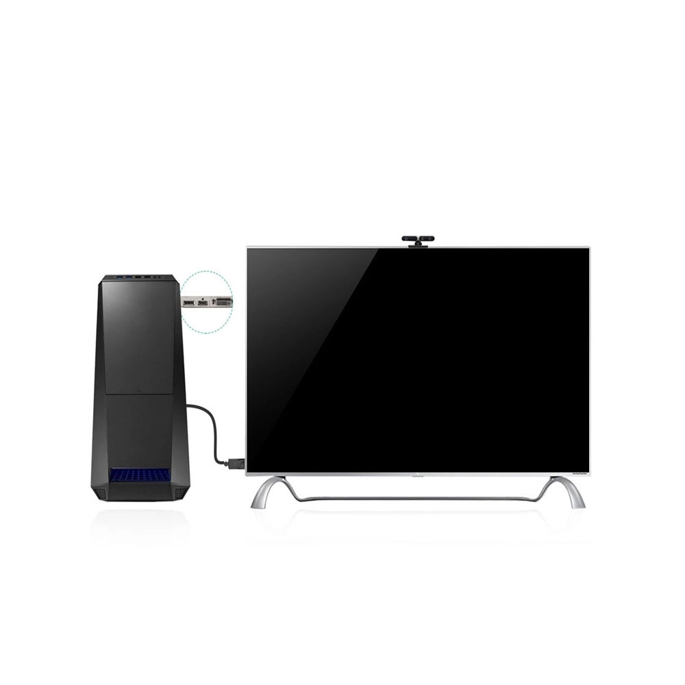 (23cm) DisplayPort DP auf 4K HDMI Verbindungskabel Adapter für PC / Computer - Schwarz