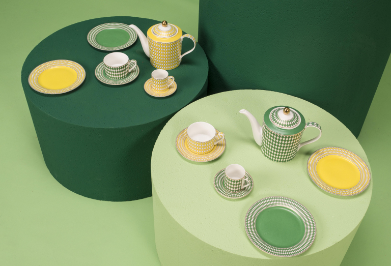 POLSPOTTEN Chess Espresso mok set van 4