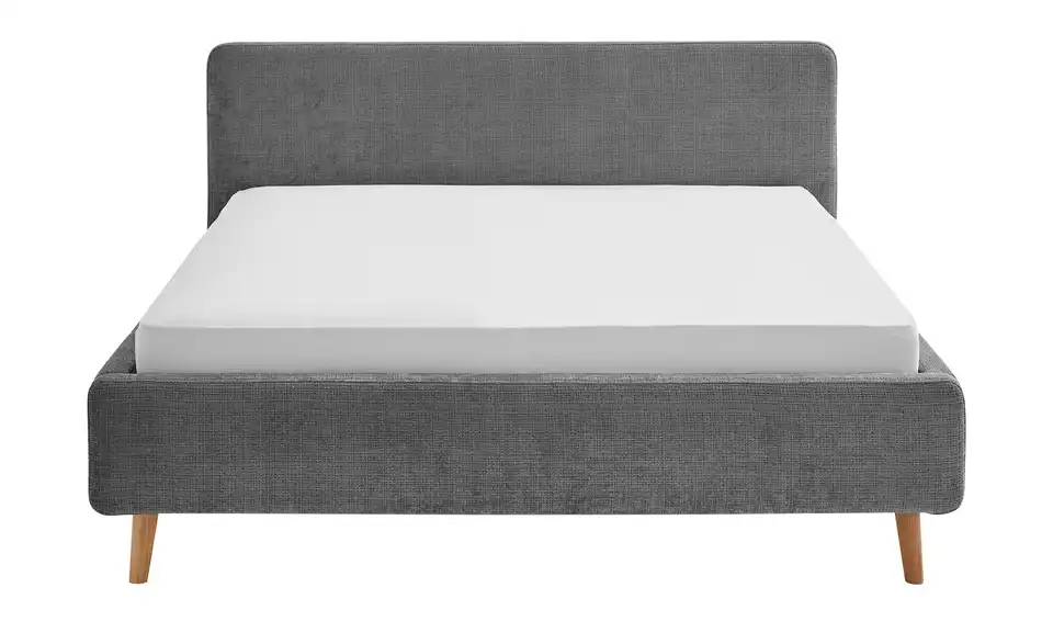 Polsterbettgestell Mattis Anthrazit Bouclé 140 cm ohne Bettkasten