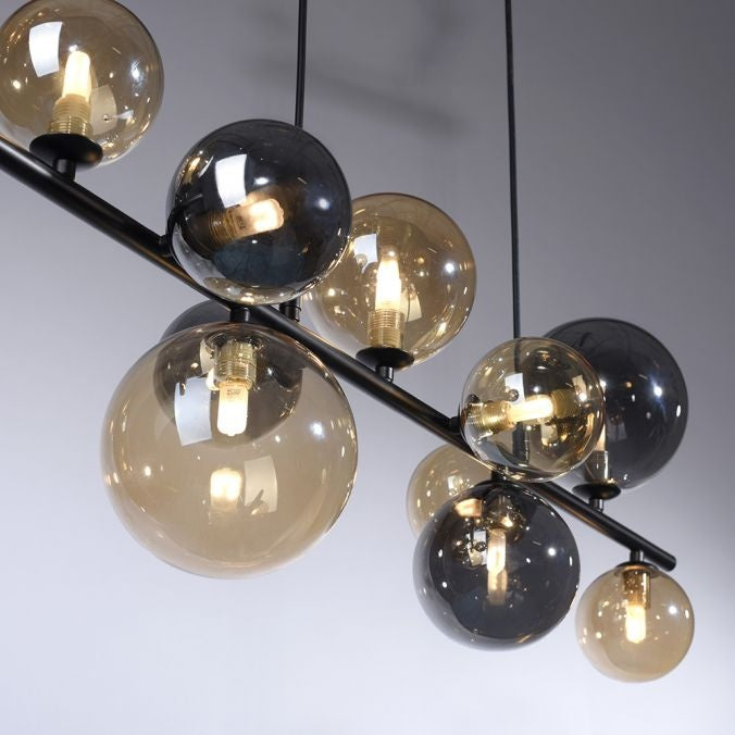 Paul Neuhaus Hanglamp Popsicle Zwart - Smoke Amber Glas 85cm