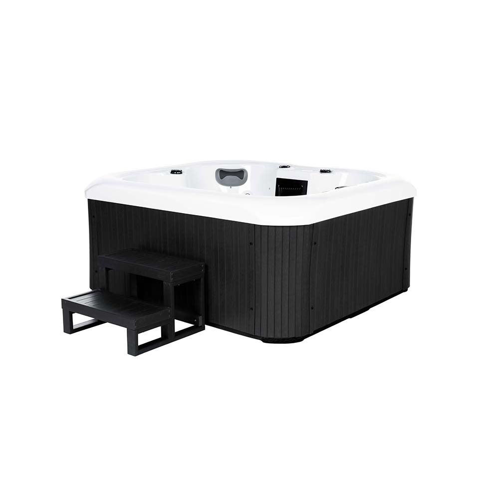 Home Deluxe - Buitenwhirlpool - SEA STAR PLUS Traptreden en Thermocover - Afmetingen 180 x 160 x 79 cm - Incl. Verwarming, 19 Massagejets en 15 Verlichting | Buitenwhirlpool Spa voor 4 Personen