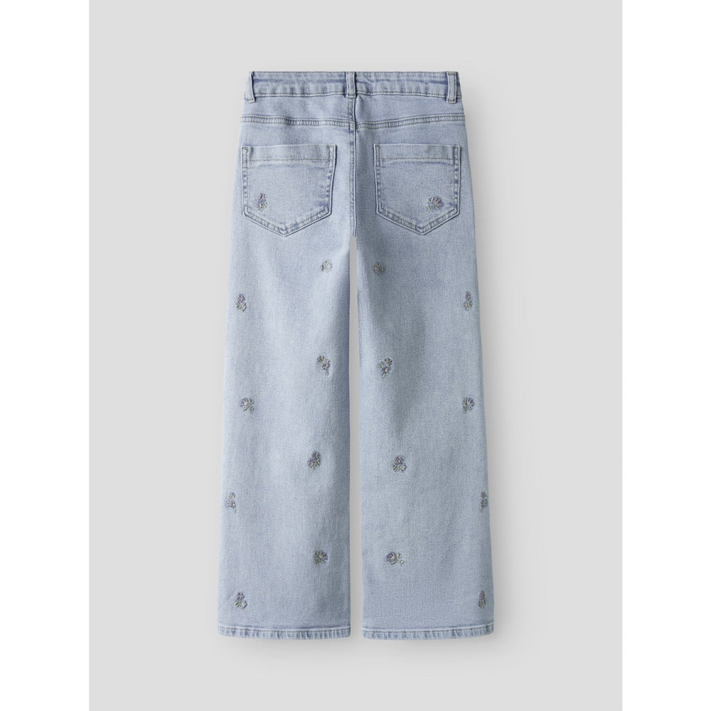 Køb Name It Light Blue Denim Flower Embroidery Nkfrose Wide Emb Jeans 2010-Fr Noos