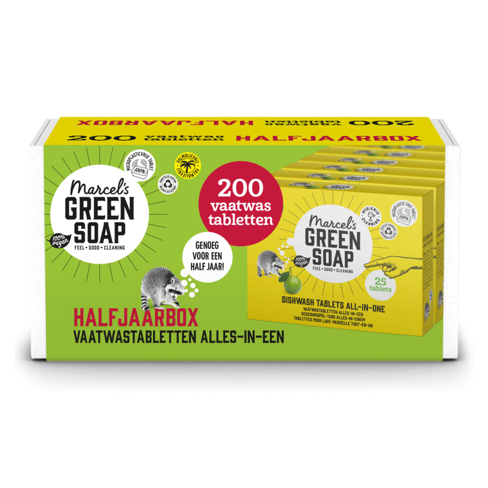 8x Marcel's Green Soap Vaatwastabletten All-In-One25 stuks