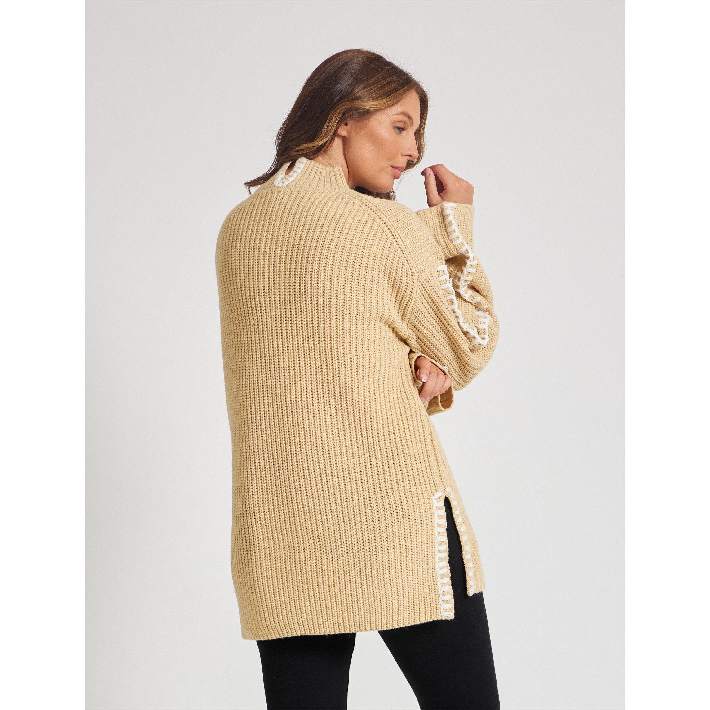 Be You BY Contrast Stitch Jumper Womens