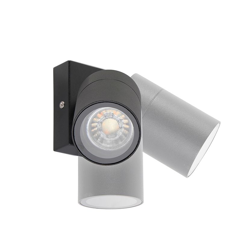 Buitenwandlamp zwart verstelbaar IP44 - Solo