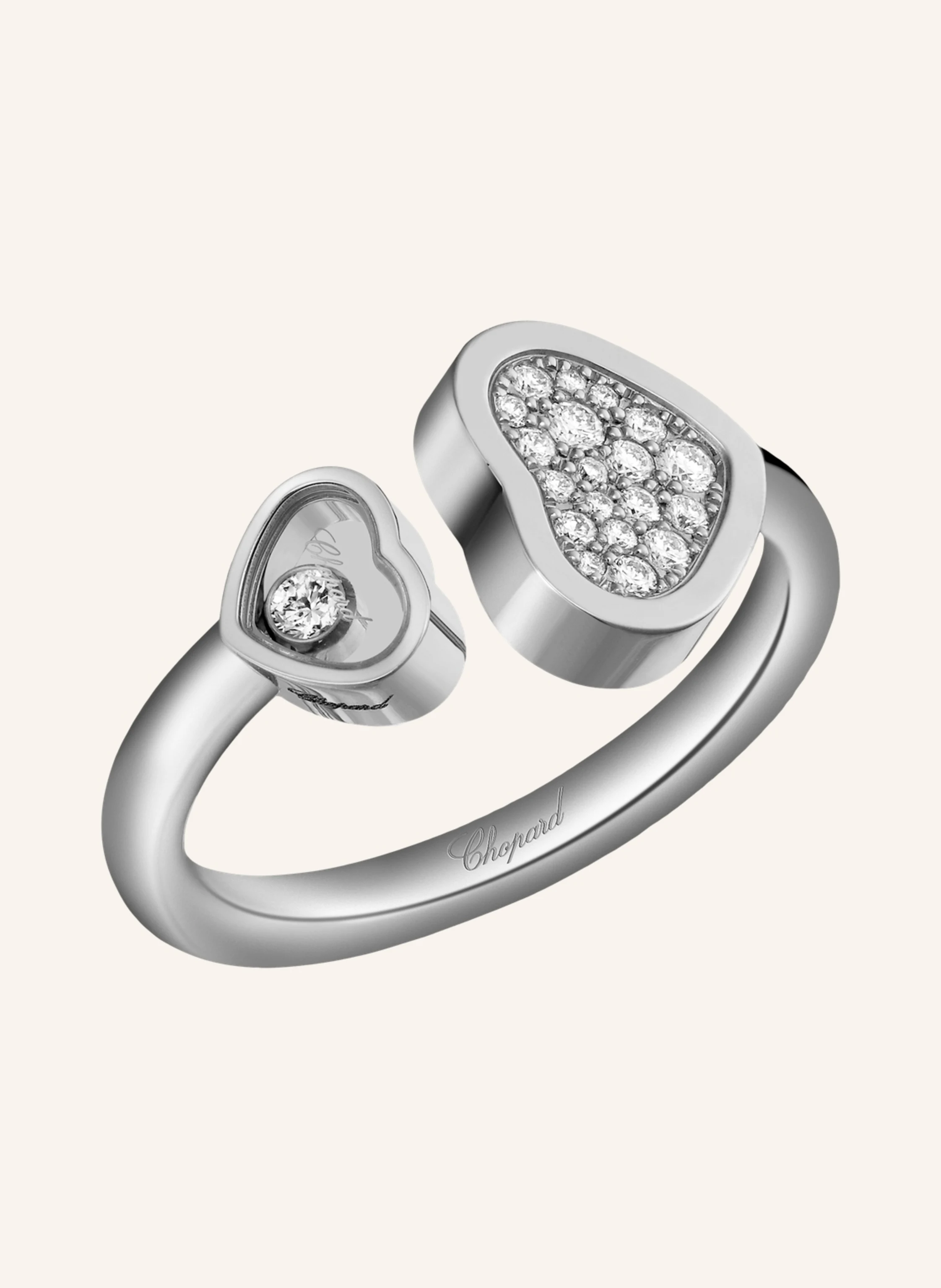Chopard Ring HAPPY HEARTS Ring aus 18 Karat Weißgold undDiamanten