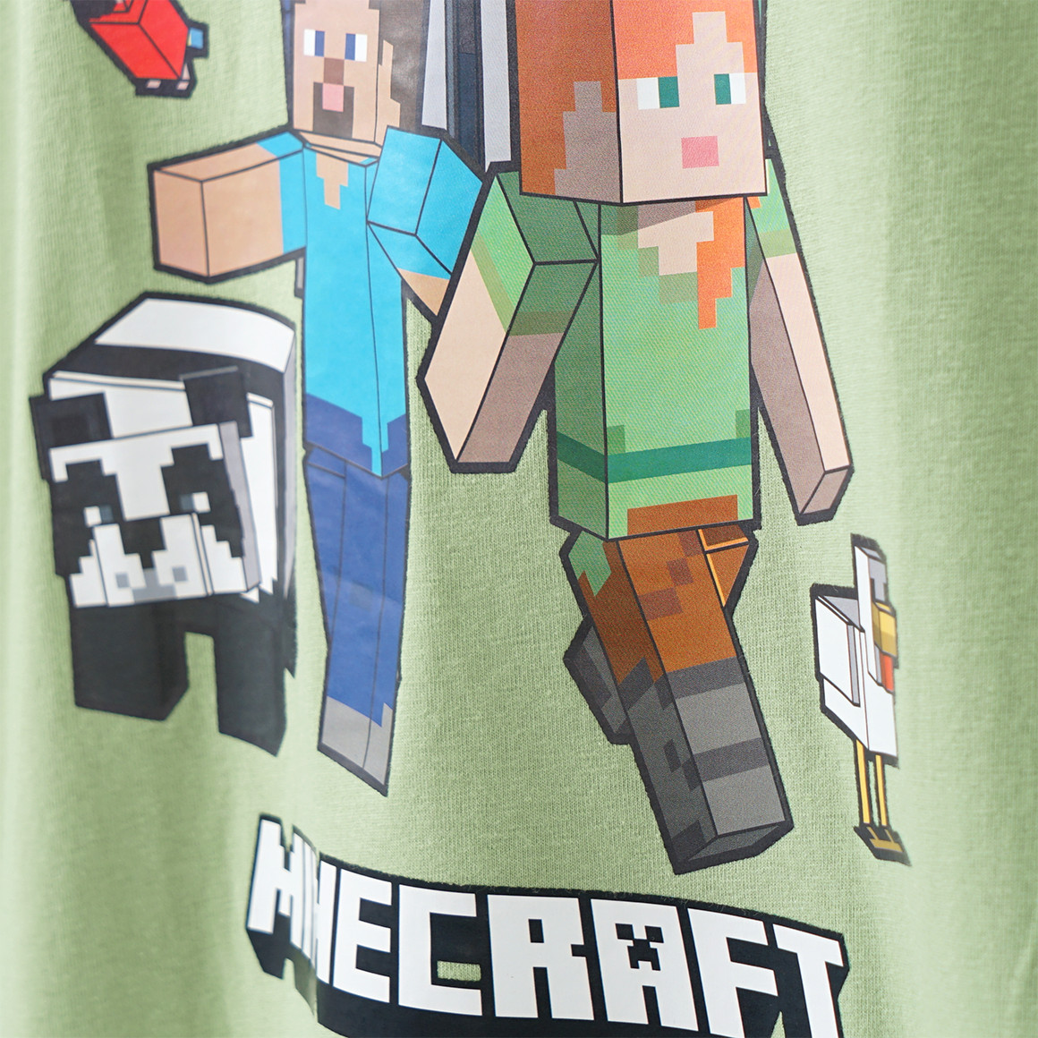 Yigga Minecraft T-Shirt mit Print hellgrün