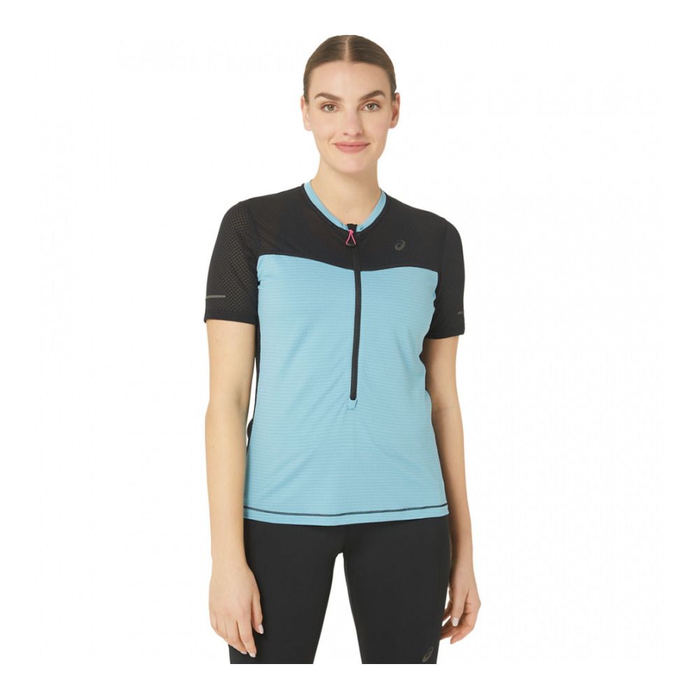 Asics FUJITRAIL - Maillot Femme performance black/gris blue