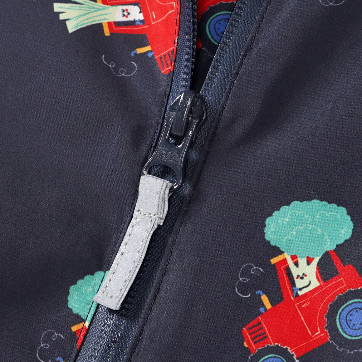 Topomini Baby Regenoverall mit Bauernhof-Allover dunkelblau