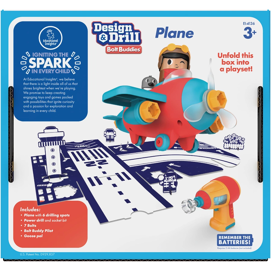 Learning Resources® Design & Drill® Bolt Buddies® Flugzeug