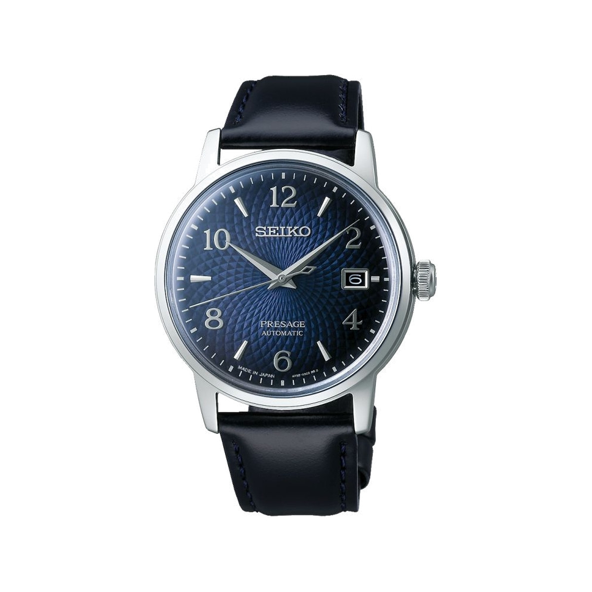 Montre Seiko Presage homme automatique acier cuir bleu
