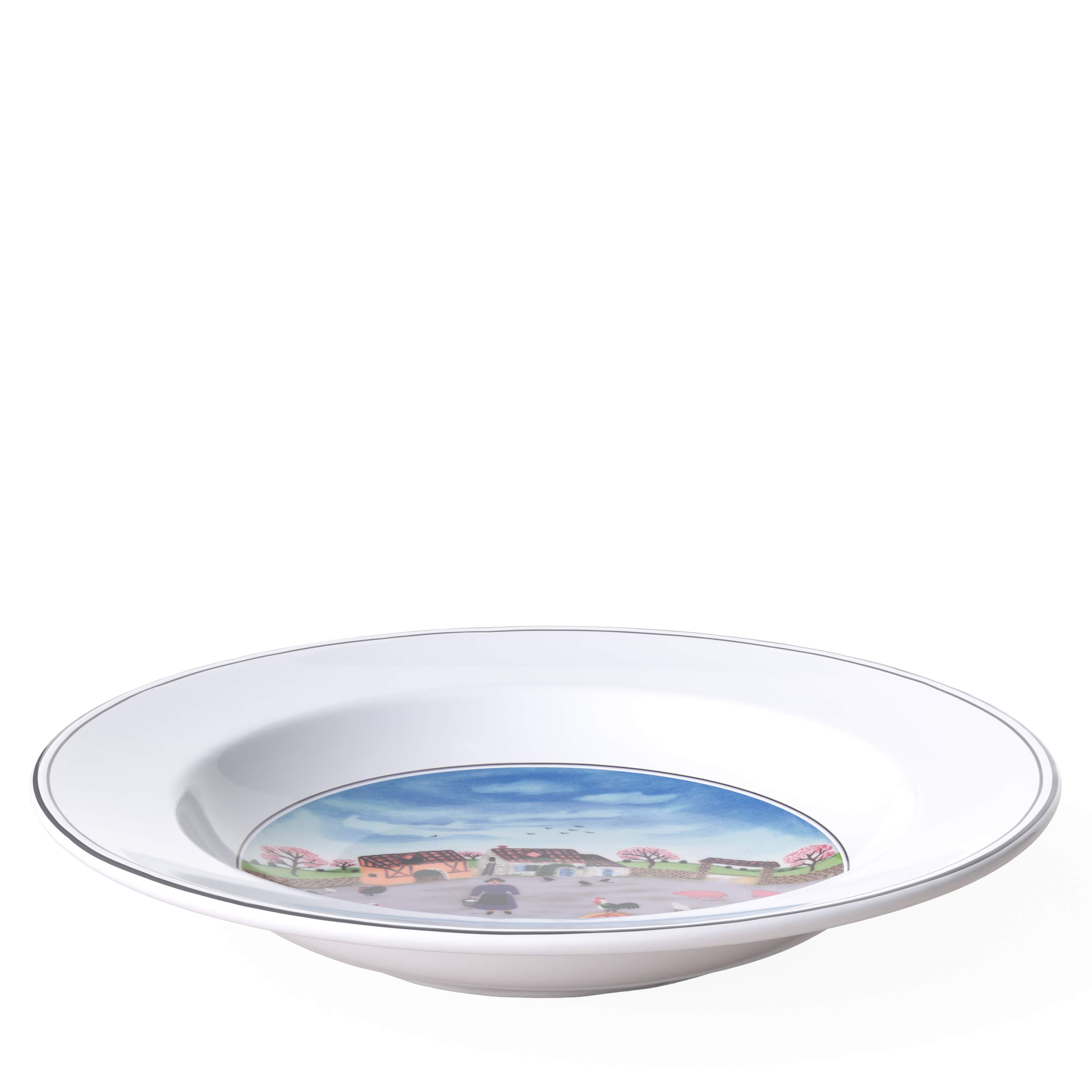 Design Naif Soup bowl Multi-colored, 8.8'', Premium Porcelain
