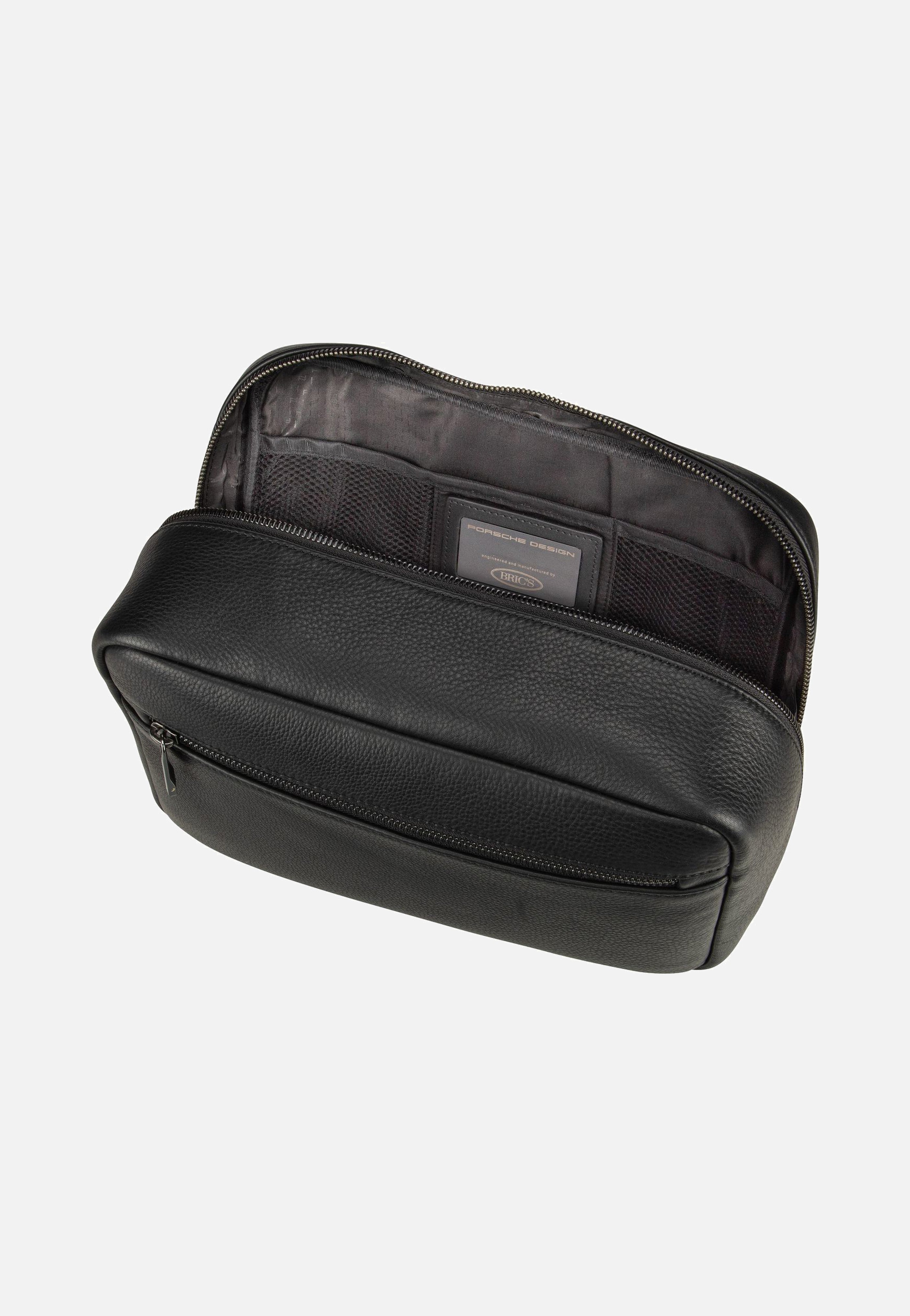 Roadster Leather Washbag L Black - Kulturbeutel