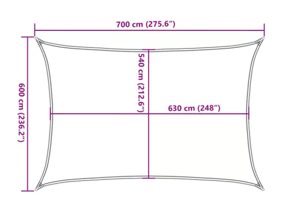 Voile d'ombrage 160 g/m² Terre cuite 6x7 m PEHD