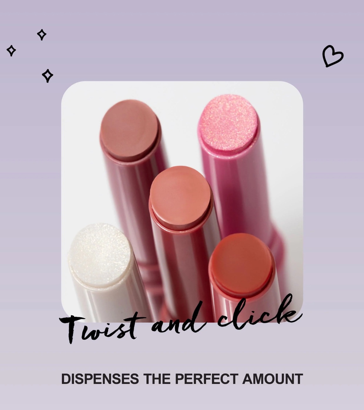 Twist & Shine - Óleo labial sólido com cor  - Rosy Glow