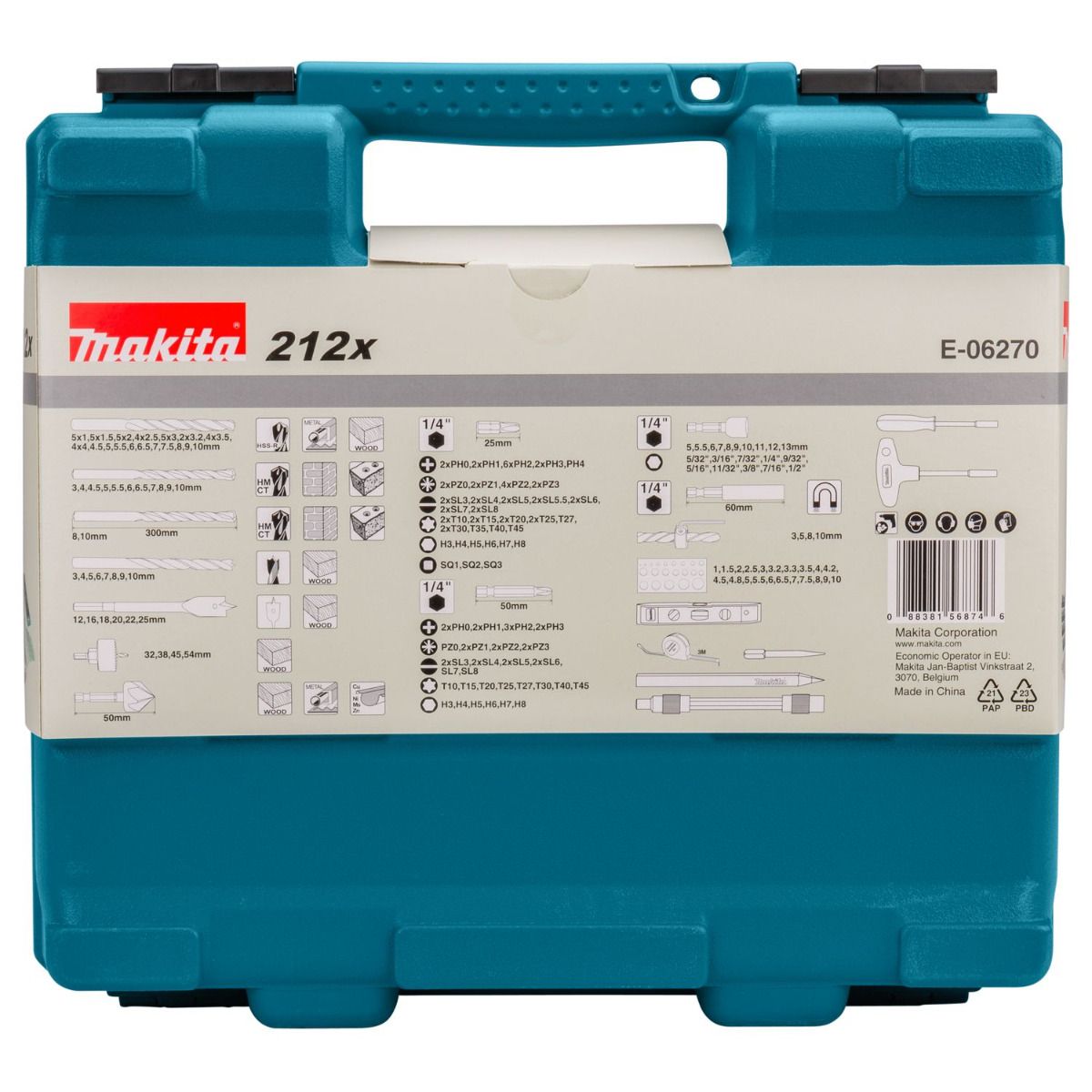 Makita E-06270 Boor- en schroefbitset 212-delig in koffer