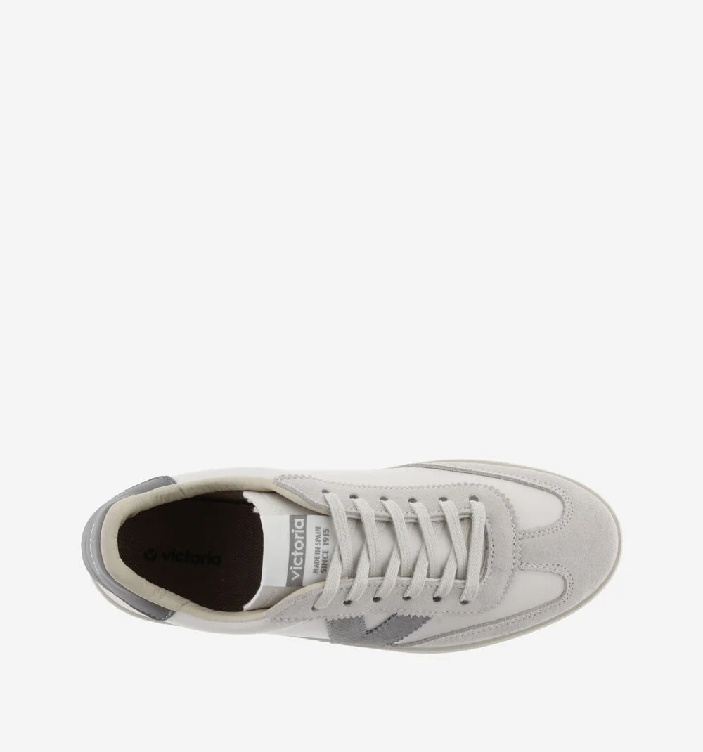 BERLÍN CYCLISTE EFFET CUIR & CUIR FENDU Baskets homme et femme de cyclisme GRIS