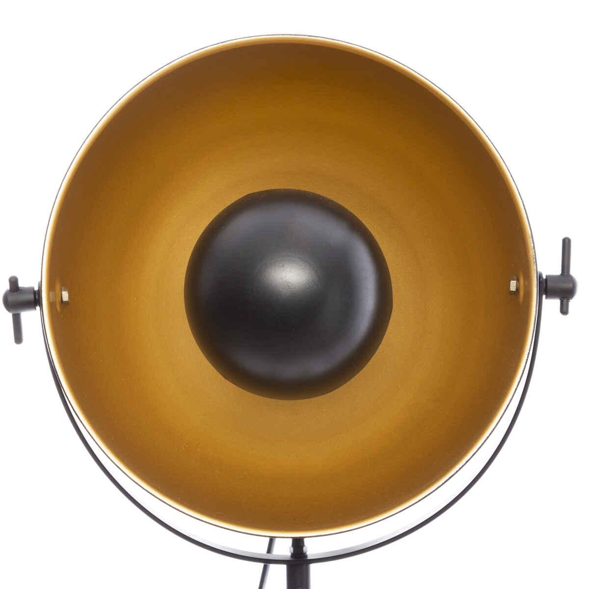 LAMPE TREPIED METAL ET PAULOWNIA LAHTI NOIR H.70CM