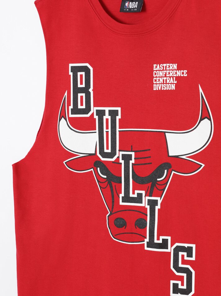 Camiseta regata maxi estampada do Chicago Bulls da NBA - Vermelha