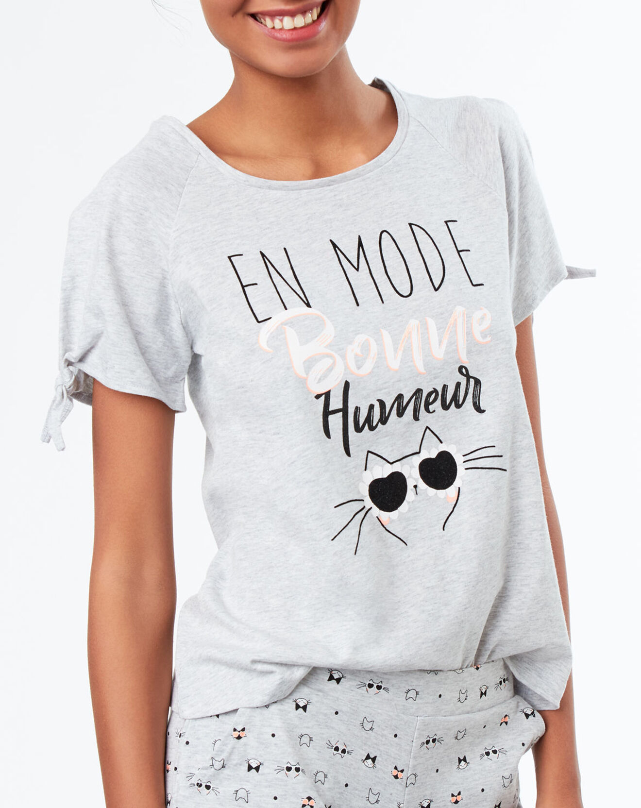 Etam Haut de pyjama Delay à motif gris