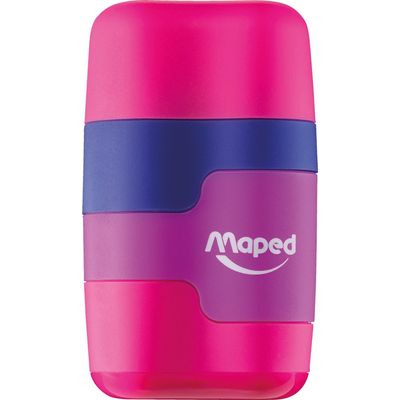 Maped Connect Soft - Taille crayon / Gomme 2-en-1 - 2 trous - disponible dans différentes couleurs