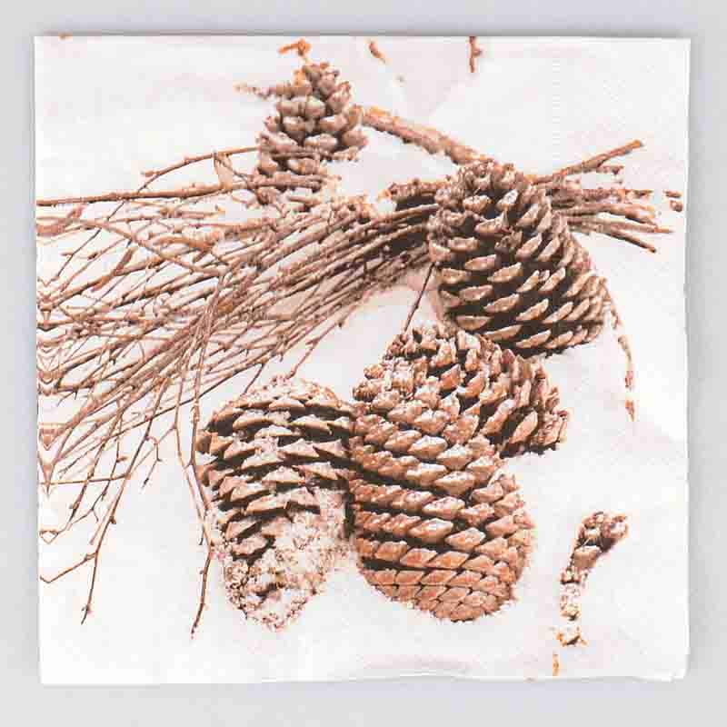 20 serviettes 'Cones in snow'